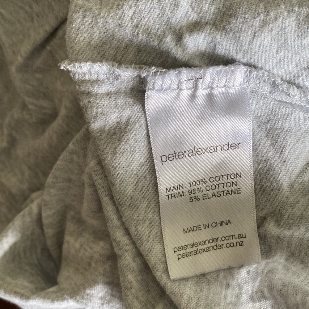 Peter Alexander Gray Longsleeve Top Large Stretch Cotton Pre Owned EC - Picture 7 of 8